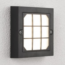 Φωτιστικό Επίτοιχο LED 6W 230V 3000K Θερμό Φως Polycarbonate Μαύρο IP65 7808